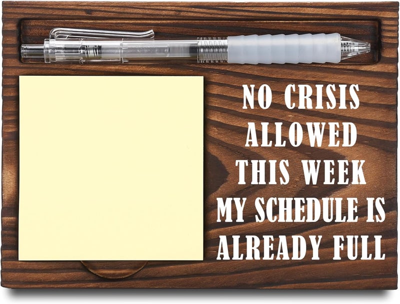 FTONENI Funny Boss Gifts, Funny Home Office Desk Decor Boss's Day Gifts, Sticky Note Holder, Post-it Note Dispenser for Desk, Wooden Post-it Note & Pen Holder 6.5" x 4.7" - FTA105 - Image 1